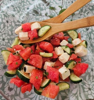 Wassermelonen-Feta-Salat , erfrischend und lecker