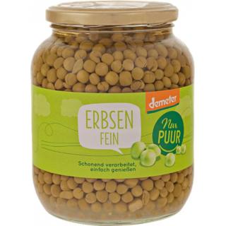 Glas Erbsen fein