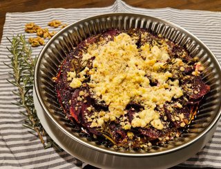 Rote Bete mit Feta und Walnüsse überbacken