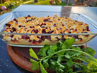 Rote Bete auf Couscous überbacken