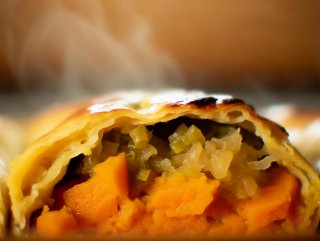 Süßkartoffel-Sauerkraut-Strudel