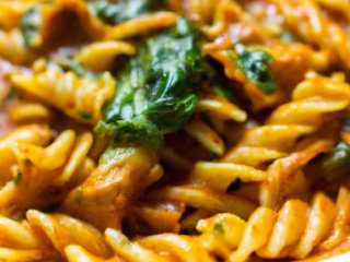 Pasta mit Curry-Pak Choi-Soße