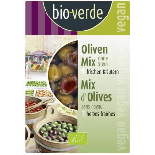 Oliven Mix ohne Stein mit Kräutern