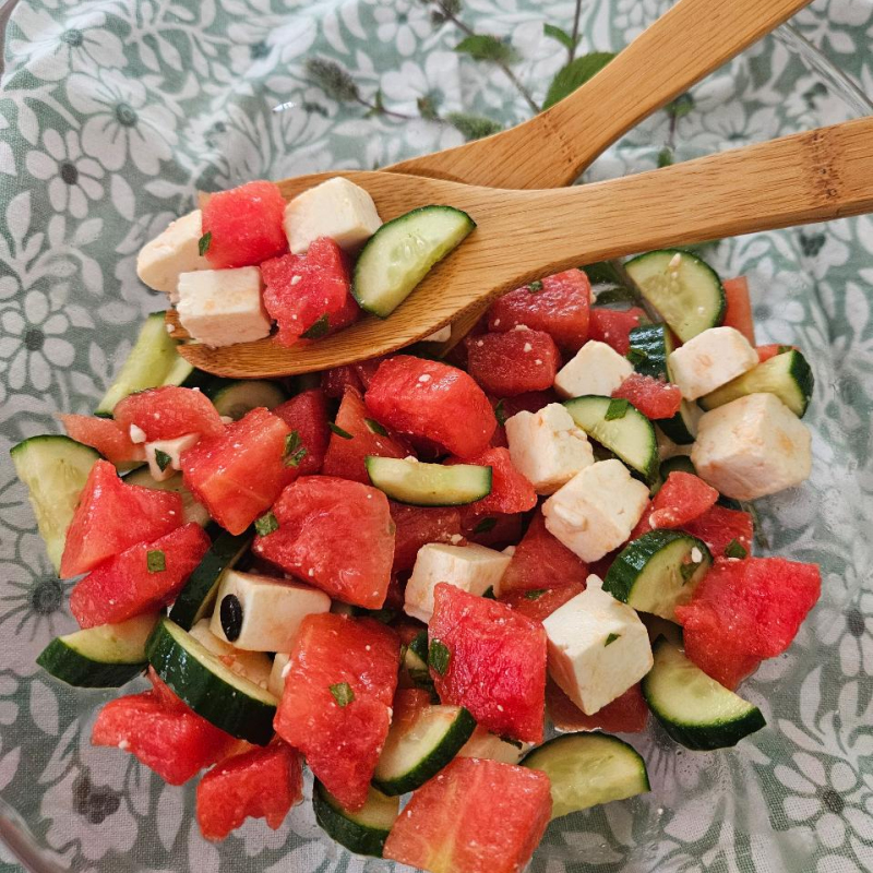 Wassermelonen-Feta-Salat , erfrischend und lecker