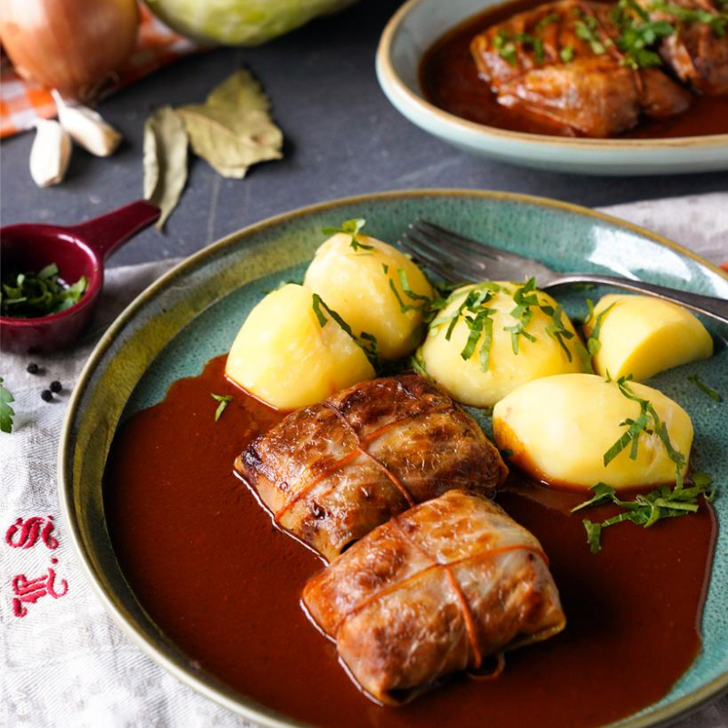 Vegane Kohlrouladen