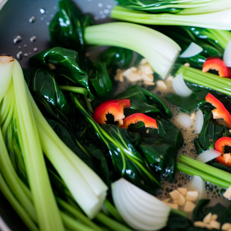 Pasta mit Curry-Pak-Choi-Soße