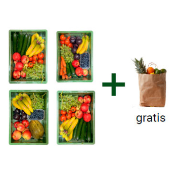 Snackkiste S 4x + Obsttüte Aktion