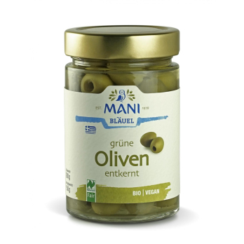 Grüne Oliven entkernt